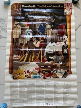 Vintage 1984 Baseball The Pride Of America Poster History Ebbets Field 24.5x37